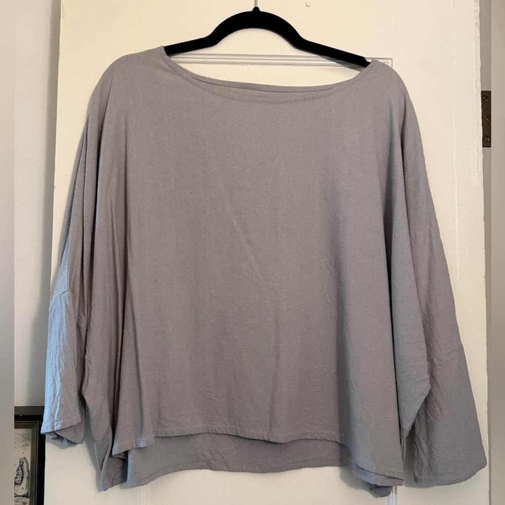 Jamie + the Jones Raw Silk T Top Light Gray Grey Small - Picture 7 of 14